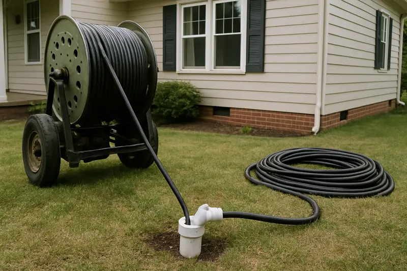 Hydro jetting from the cleanout